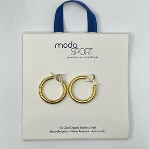 Moda Sport gold hoop earrings